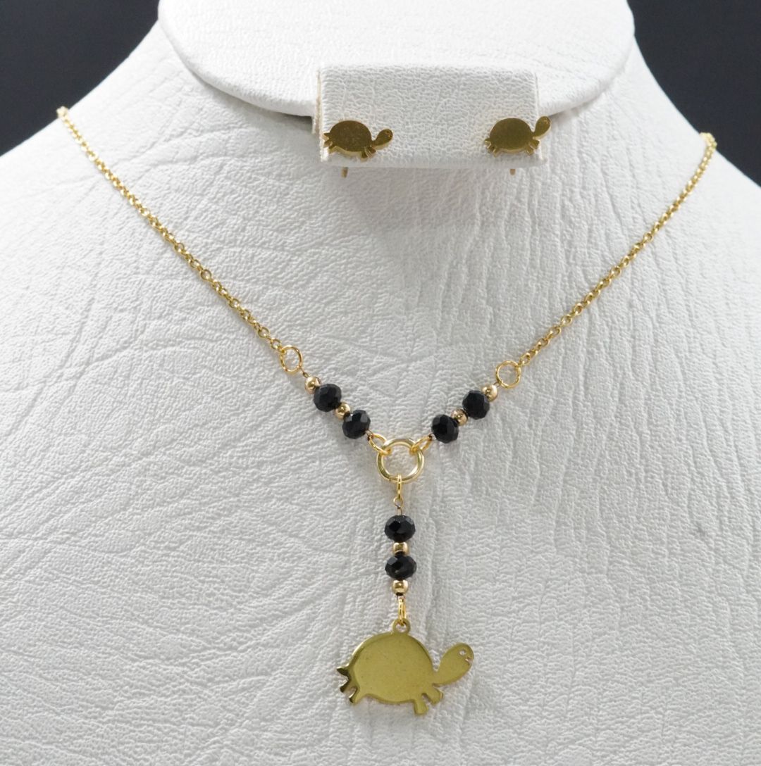 Miniatura 2 de JUEGUITO CORBATIN MURANO TORTUGA NEGRO